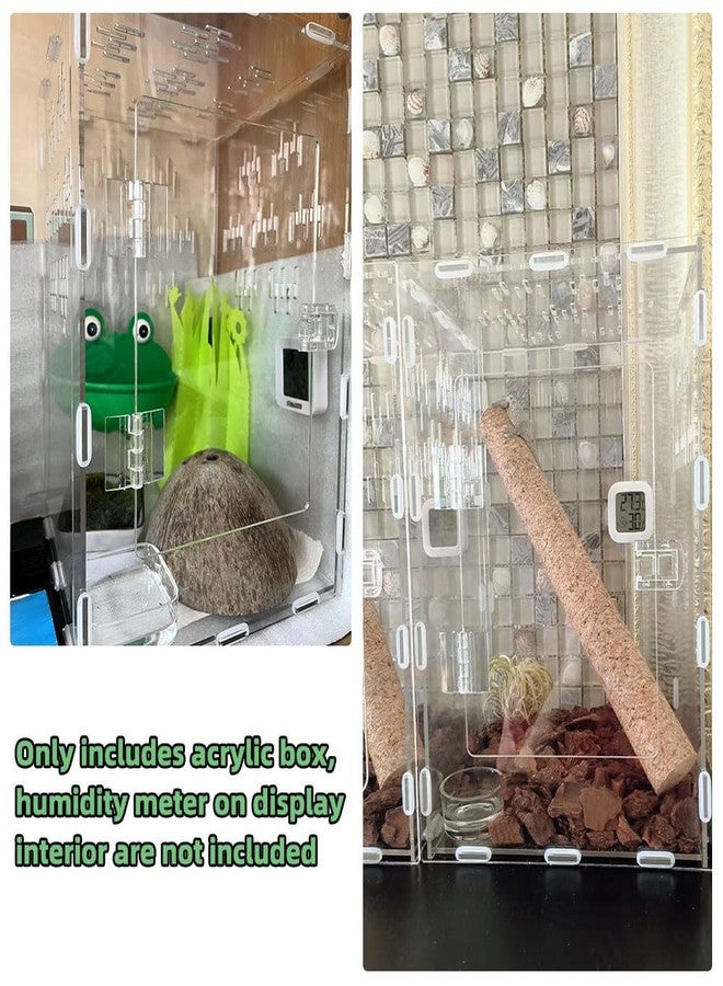 حوض عنكبوت قفز من JOBEDE، حوض زواحف كبير من الأكريليك مقاس 12 × 8 × 6 بوصة مع باب أمامي قابل للفتح، مناسب لعناكب القفز، والرتيلاء، والقشريات، واللافقاريات، والوزغ، والثعابين. - Image 4